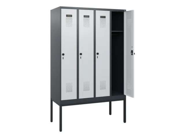schoollocker,HxBxD 1950x1200x500mm,4vak,vak B 300mm,draaigrendel
