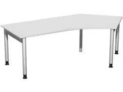 In hoogte verstelbaar hoekbureau 680-800x2166x1130mm grijs zilver