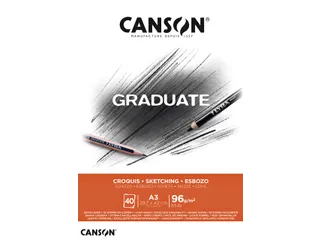 Schetspapier Canson Graduate Sketch 40vel 96gr A3 natuurlijk wit - 1