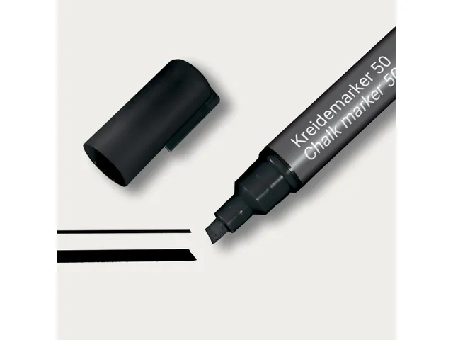 Krijtstift Sigel 1stuk zwart wig punt 1-5 mm