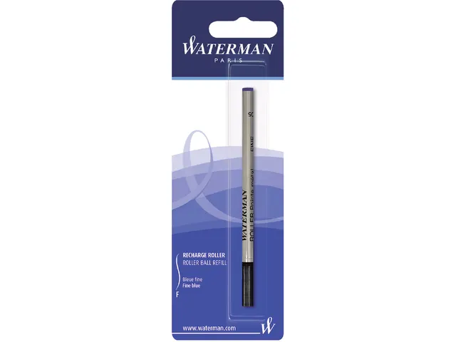 Rollerpenvulling Waterman Blauw Fijn op blister
