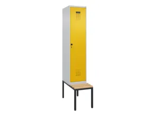 locker met bank,HxBxD 2120x400x815mm,1vak,vak B 400mm,draaigrendel - 3