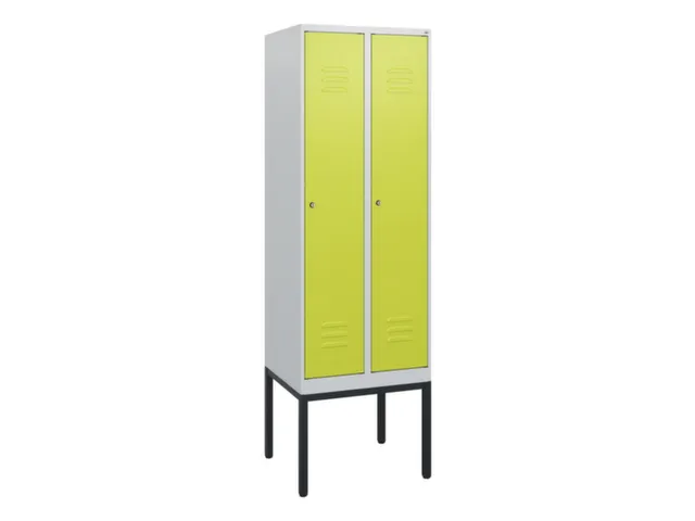 locker,HxBxD 1950x600x500mm,2vak,vak B 300mm,cil.-slot,voetonderstel