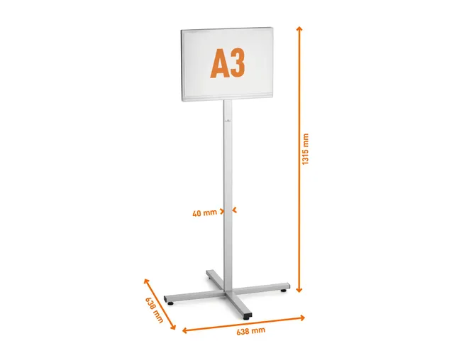Vloerstandaard info stand outdoor A3 grijs
