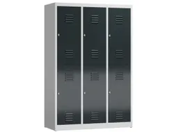 Dubbeldekse garderobekast 1800x1185x500mm 3x2vak 400mm RAL7035 RAL7016