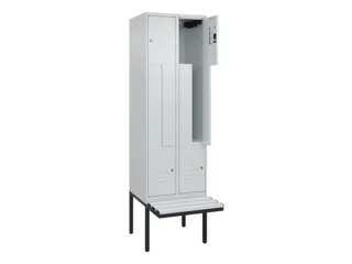 Z-garderobekast,HxBxD 2120x600x815mm,2vak,vak B 300mm,cil.-slot - 2