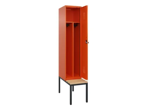 locker met bank,voor scheiding van kleding,HxBxD 2120x400x815mm,1vak
