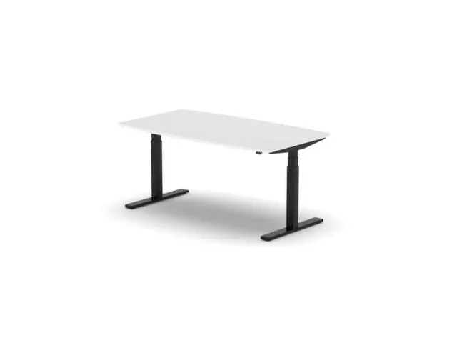 Elektrisch ihv Vergadertafel Vatvorm 1600x800mm Zwart+ wit Blad