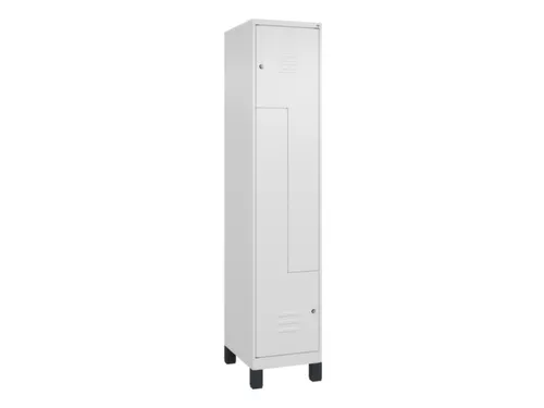 Z-garderobekast,HxBxD 1950x400x500mm,vak B 200/400mm,cil.-slot,voeten