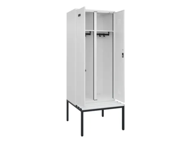 locker met bank,voor scheiding van kleding,HxBxD 2120x800x815mm,2vak