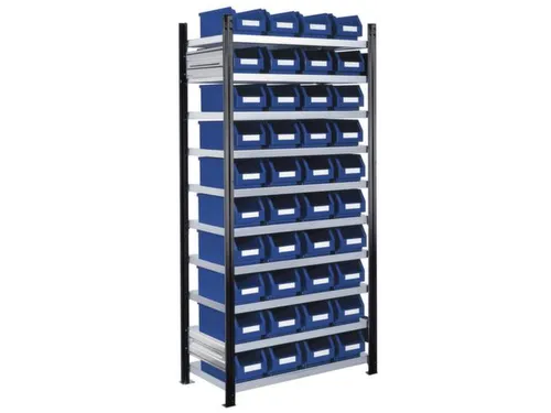 Bakkenstelling 2000x1000x400mm 40bakken PE blauw vakl. 125kg eenzijdig