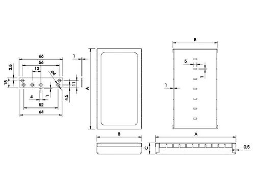 RFI LOW Modular Behuizing - 82.5x68x17mm