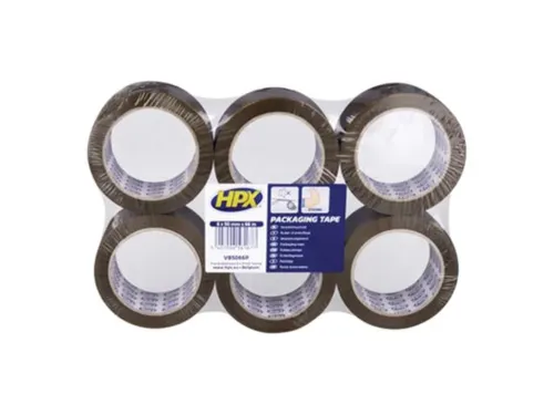Verpakkingstape Flatpack 6 Rollen - Bruin 50mm x 66m
