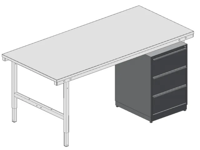 soubassement de tiroir,p. table d'emballage,HxlxP 785x353x600mm