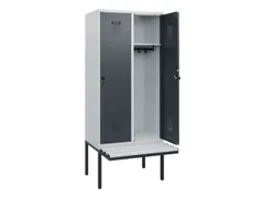 locker met bank,HxBxD 1950x800x815mm,2vak,vak B 400mm,draaigrendel