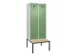 locker met bank,voor scheiding van kleding,HxBxD 2120x800x815mm,2vak