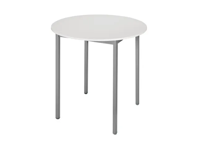 Tafel Rond 80 Cm Frame Antraciet Blad Lichtgrijs