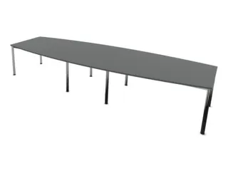 vergadertafel,HxBxD 740x4000x1400mm,vatvormig,MS-donkergrijs - 1