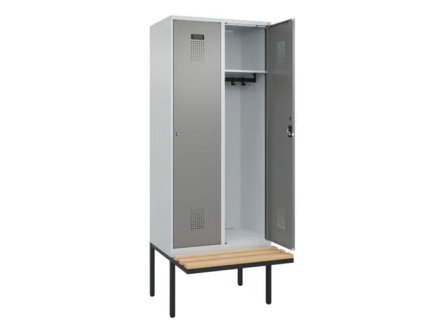 locker met bank,HxBxD 2120x800x815mm,2vak,vak B 400mm,cilinderslot