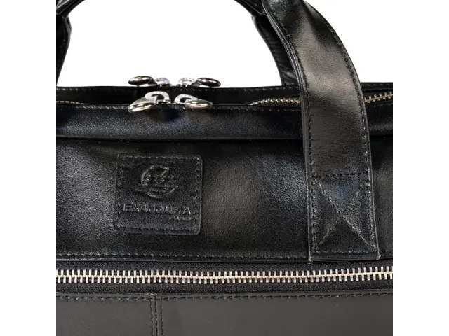 Computertas-dubbel E xactive zwart leder