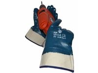Handschoen NBR volledig gecoat met kap, Maat 8 Blauw Wit