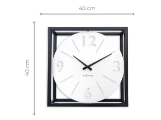 Tafel/wandklok NeXtime Time Frame 40x40cm wit metaal - 9