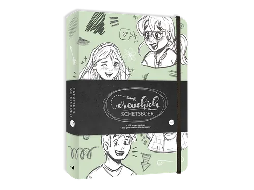 Schetsboek CreaChick Sage Green 15.5x21.3cm 240gr 54 vel