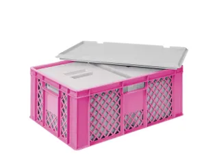 Euronorm-stapelbak,m. 2isoleerboxen,HxLxB 240x600x400mm,43/10,4l,HDPE - 1