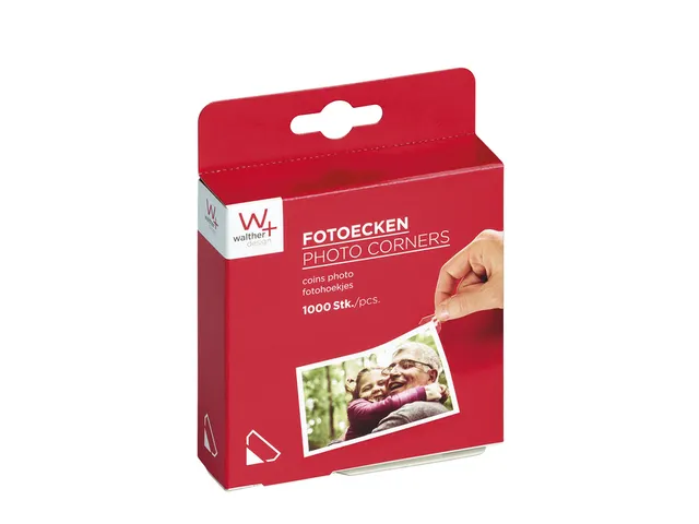 Fotohoeken walther design 10x15mm transparant 1000 stuks