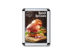 Kliklijst A4 Ronde Hoeken 25mm Zilver