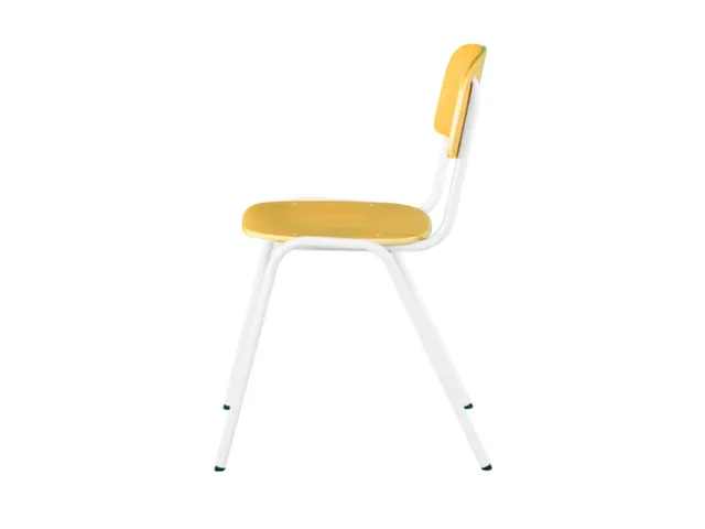 chaise empilable structure gris assise bois assise H 460mm