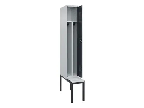 locker met bank,voor scheiding van kleding,HxBxD 2120x300x815mm,1vak