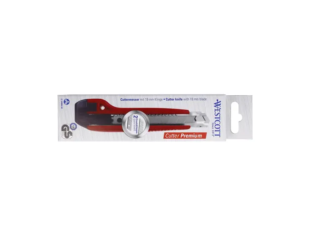 Cutter Westcott Premium 18mm curseur sur glissière rouge