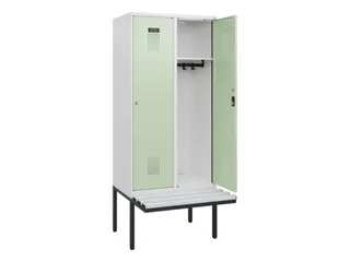 locker met bank,HxBxD 1950x800x815mm,2vak,vak B 400mm,cilinderslot - 1