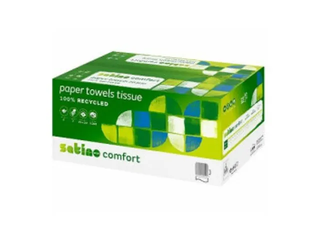 Handdoeken Comfort V-vouw rec wit 2-laags 25x23cm 3200st (277200)