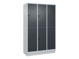 dubbeldekse locker,HxBxD 1950x1200x500mm,3x2vak.,vak B 400mm - 1