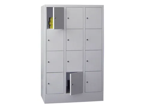 Lockersysteem 1518x930x500mm 3x4 Vakken 300mm Cilinderslot Sokkel