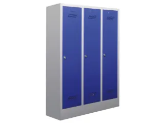 lockerkast v. kinderen,HxBxD 1600x930x500mm,3vak,RAL7035,front RAL5010 - 2