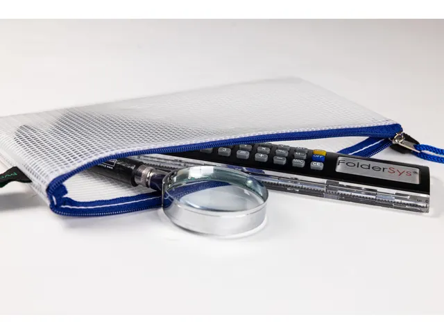 etui DIN PVC-vrij transparant blauw met ritssluiting