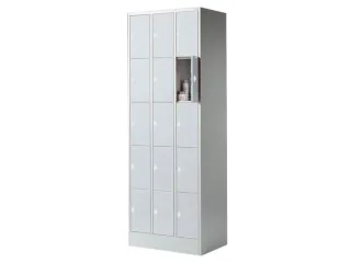 lockerkast,HxBxD 1950x680x480mm,3x5vakken,romp RAL7016,front RAL7016 - 1