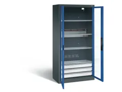 acculaadkast 1950x930x500mm 5stekkerdozen 230V cil.-slot front RAL5010