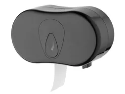 PlastiQline Toiletpapier Dispenser Kunststof zwart Kokerloos