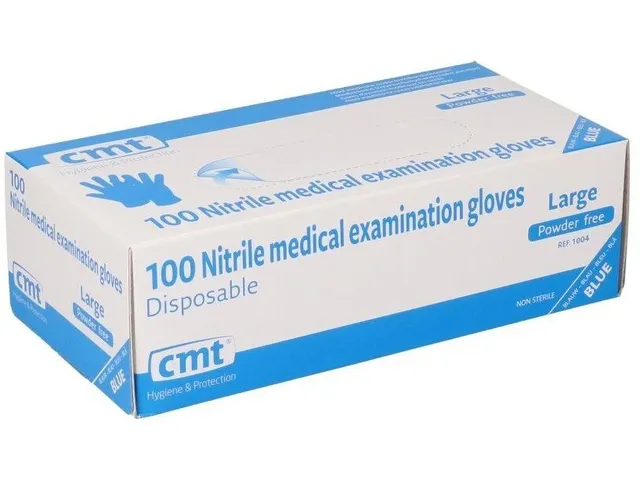 Gant CMT nitrile souple M bleu 100 pièces