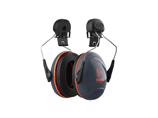 JSP Sonis Compact 2 gehoorkap voor helm, SNR 31 dB, zwart/oranje