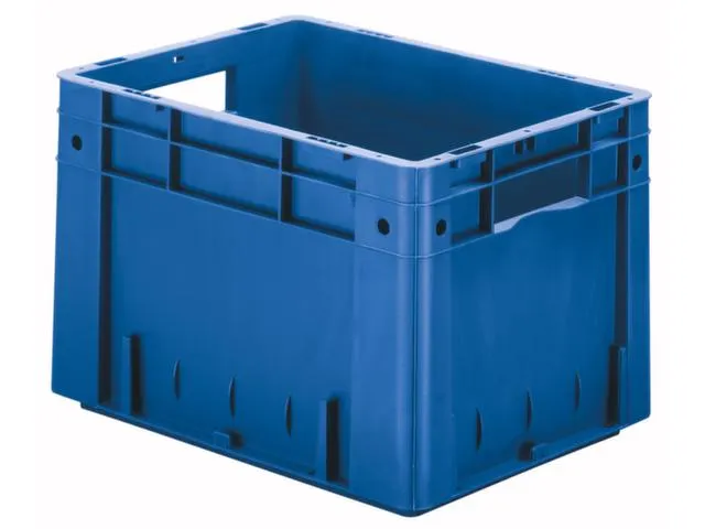 Euronorm Stapelkrat 270x400x300mm 23.3l Wanden/Bodem Gesloten Blauw