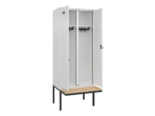 locker met bank,voor scheiding van kleding,HxBxD 2120x800x815mm,2vak - 1