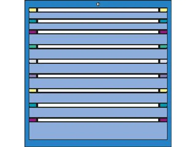 ladekast,HxBxD 1000x805x695mm,9lade(n),cil.-slot,RAL7035,front RAL7035
