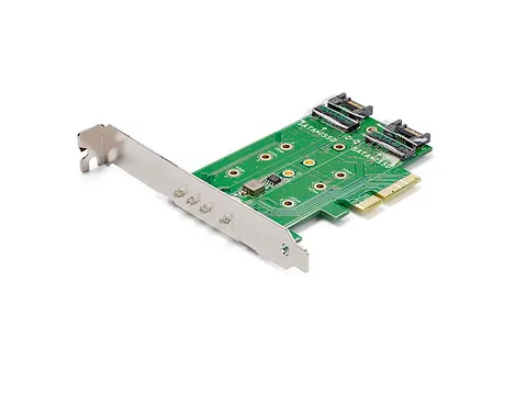 3-Poorts M.2 SSD (NGFF) Adapter Kaart