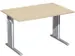 Bureau C-Poot HxBxD 680-800x1200x800mm Decor Esdoorn Zilverkleurig
