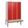 locker met bank,HxBxD 1950x1200x815mm,3vak,vak B 400mm,draaigrendel